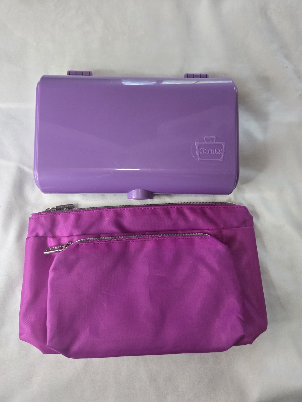 💚Purple Small Caboodles and Magenta Zipper Pouch